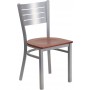 Flash Furniture XU-DG-60401-CHYW-GG HERCULES Series Silver Slat Back Metal Restaurant Chair
