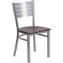 Flash Furniture XU-DG-60401-MAHW-GG HERCULES Series Silver Slat Back Metal Restaurant Chair