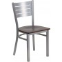 Flash Furniture XU-DG-60401-WALW-GG HERCULES Series Silver Slat Back Metal Restaurant Chair