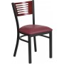 Flash Furniture XU-DG-6G5B-MAH-BURV-GG Metal Restaurant Chair in Black Burgundy Mahogany