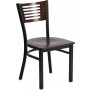 Flash Furniture XU-DG-6G5B-WAL-MTL-GG HERCULES Series Black Decorative Slat Back Metal Restaurant Chair and Seat