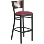 Flash Furniture XU-DG-6H1B-WAL-BAR-BURV-GG Metal Restaurant Barstool in Black Burgundy Walnut