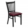 Flash Furniture Hercules Series Black Vertical Back Metal Restaurant Chair with Burgundy Vinyl Seat XU-DG-6Q2B-VRT-BURV-GG