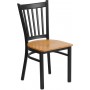Flash Furniture XU-DG-6Q2B-VRT-NATW-GG Restaurant Chair in Black Natural