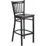 Flash Furniture XU-DG-6R6B-VRT-BAR-WALW-GG Metal Restaurant Bar Stool in Black Walnut
