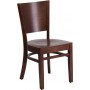 Flash Furniture XU-DG-W0094B-WAL-WAL-GG Lacey Series Solid Back Walnut Wooden Restaurant Chair