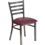 Flash Furniture XU-DG694BLAD-CLR-BURV-GG Clear Metal Restaurant Chair in Burgundy Clear