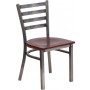 Flash Furniture XU-DG694BLAD-CLR-MAHW-GG Clear Metal Restaurant Chair in Clear Mahogany