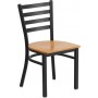Flash Furniture XU-DG694BLAD-NATW-GG Restaurant Chair in Black Natural