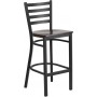 Flash Furniture XU-DG697BLAD-BAR-WALW-GG Metal Restaurant Bar Stool in Black Walnut