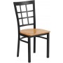 Flash Furniture XU-DG6Q3BWIN-NATW-GG Restaurant Chair in Black Natural