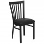 Flash Furniture Hercules Series Black School House Back Metal Restaurant Chair with Black Vinyl Seat XU-DG6Q4BSCH-BLKV-GG