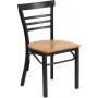 Flash Furniture XU-DG6Q6B1LAD-NATW-GG Restaurant Chair in Black Natural