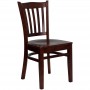 Flash Furniture Hercules Series Mahogany Finished Vertical Slat Back Wooden Restaurant Chair XU-DGW0008VRT-MAH-GG