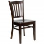 Flash Furniture Hercules Series Walnut Finished Vertical Slat Back Wooden Restaurant Chair XU-DGW0008VRT-WAL-GG