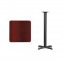 Flash Furniture XU-MAHTB-2424-T2222B-GG 24" Square Mahogany Laminate Table Top with 22" Bar Height Table Base