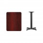 Flash Furniture XU-MAHTB-2430-T2222-GG 30" Rectangular Mahogany Laminate Table Top with 22" Table Height Base