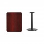Flash Furniture XU-MAHTB-2430-TR18-GG 30" Rectangular Mahogany Laminate Table Top with 18" Round Table Height Base