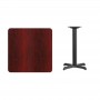 Flash Furniture XU-MAHTB-3030-T2222-GG 30" Square Mahogany Laminate Table Top with 22" Table Height Base