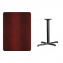 Flash Furniture XU-MAHTB-3042-T2230-GG 42" Rectangular Mahogany Laminate Table Top with 30" Table Height Base