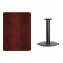 Flash Furniture XU-MAHTB-3042-TR24-GG 42" Rectangular Mahogany Laminate Table Top with 24" Round Table Height Base