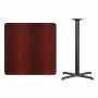 Flash Furniture XU-MAHTB-3636-T3030B-GG 36" Square Mahogany Laminate Table Top with 30" Bar Height Table Base