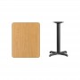 Flash Furniture XU-NATTB-2430-T2222-GG 30" Rectangular Natural Laminate Table Top with Base