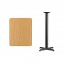 Flash Furniture XU-NATTB-2430-T2222B-GG 30" Rectangular Natural Laminate Table Top with Base