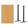 Flash Furniture XU-NATTB-3045-T0522B-GG 30" x 45" Rectangular Natural Laminate Table Top with 5" x 22" Bar Height Table Bases