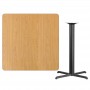 Flash Furniture XU-NATTB-4242-T3333B-GG 42" Square Natural Laminate Table Top with 33" Bar Height Table Base