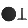 Flash Furniture XU-RD-36-BLKTB-TR24-GG 36" Round Black Laminate Table Top with 24" Round Table Height Base
