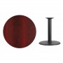 Flash Furniture XU-RD-36-MAHTB-TR24-GG 36" Round Mahogany Laminate Table Top with 24" Round Table Height Base