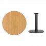 Flash Furniture XU-RD-36-NATTB-TR24-GG 36" Round Natural Laminate Table Top with 24" Round Table Height Base