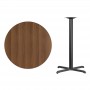 Flash Furniture XU-RD-36-WALTB-T3030B-GG 36" Round Walnut Laminate Table Top with 30" Bar Height Table Base