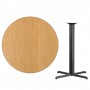 Flash Furniture XU-RD-42-NATTB-T3333B-GG 42" Round Natural Laminate Table Top with 33" Bar Height Table Base