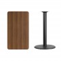 Flash Furniture XU-WALTB-2442-TR24B-GG 24" x 42" Rectangular Walnut Laminate Table Top with 24" Round Bar Height Table Base