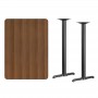 Flash Furniture XU-WALTB-3042-T0522B-GG 30" x 42" Rectangular Walnut Laminate Table Top with 5" x 22" Bar Height Table Bases