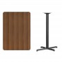 Flash Furniture XU-WALTB-3042-T2230B-GG 30" x 42" Rectangular Walnut Laminate Table Top with 22" x 30" Bar Height Table Base