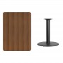 Flash Furniture XU-WALTB-3042-TR24-GG 30" x 42" Rectangular Walnut Laminate Table Top with 24" Round Table Height Base