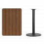 Flash Furniture XU-WALTB-3042-TR24B-GG 30" x 42" Rectangular Walnut Laminate Table Top with 24" Round Bar Height Table Base