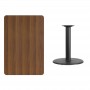 Flash Furniture XU-WALTB-3045-TR24-GG 30" x 45" Rectangular Walnut Laminate Table Top with 24" Round Table Height Base