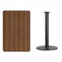 Flash Furniture XU-WALTB-3045-TR24B-GG 30" x 45" Rectangular Walnut Laminate Table Top with 24" Round Bar Height Table Base