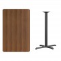 Flash Furniture XU-WALTB-3048-T2230B-GG 30" x 48" Rectangular Walnut Laminate Table Top with 22" x 30" Bar Height Table Base