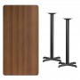 Flash Furniture XU-WALTB-3060-T2222B-GG 30" x 60" Rectangular Walnut Laminate Table Top with 22" x 22" Bar Height Table Bases