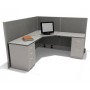 Electrified L Shape Office Cubicle Workstation Cluster