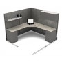 7x7 Electrified L Shape Office Cubicle Cluster Workstation
