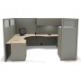Electrified L Shape Office Cubicle Workstation
