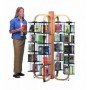 Gressco Library, 5 Tier Four Roating Tower Display, Solid Oak