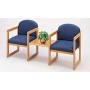 Two Armed Chair with Connecting Center Table Sled Base