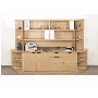 Office Credenza with Open Hutch and Corner Bookcases